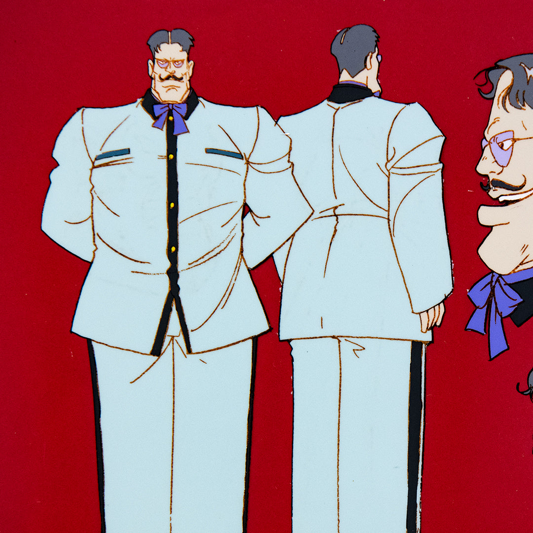 Sakigake!! Otokojuku - Vice Prinicipal - Large Original Production Cel + Copy Character sheet