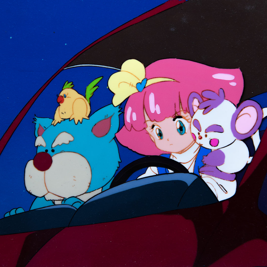 Magical Princess Minky Momo – Gigi Driving with Friends – original animation production artwork – detail 2