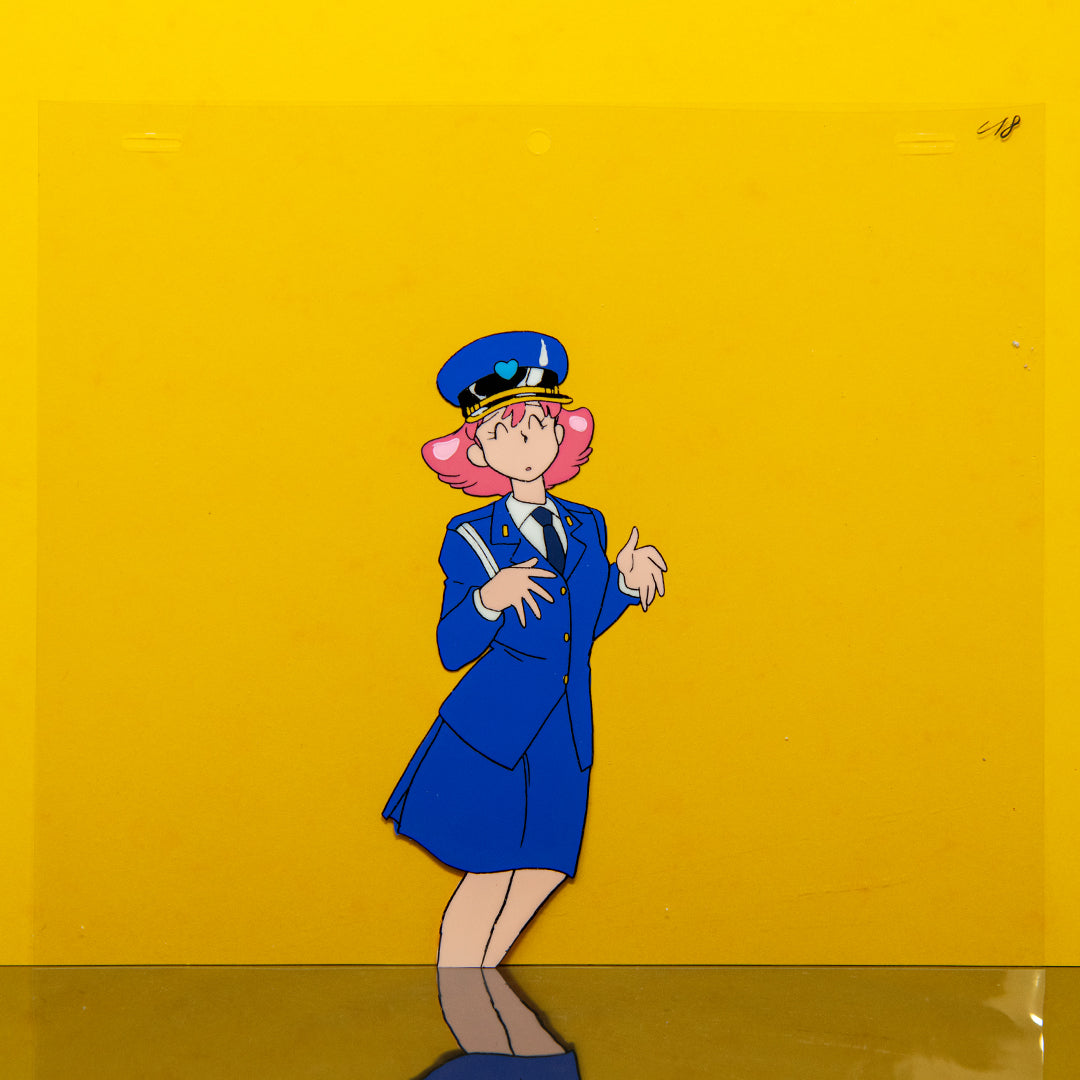Magical Princess Minky Momo – Gigi Flight Attendant – original animation production artwork – detail 2