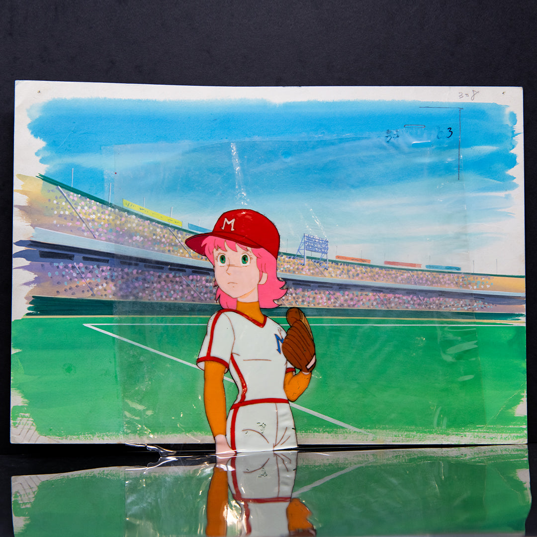 Magical Princess Minky Momo - Gigi at the Baseball Game - Production Cel & Background + Douga