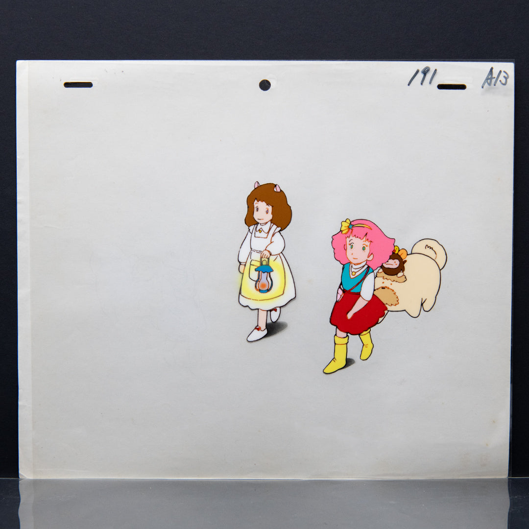 Magical Princess Minky Momo – Gigi Walking with Friends – original animation production artwork – detail 2