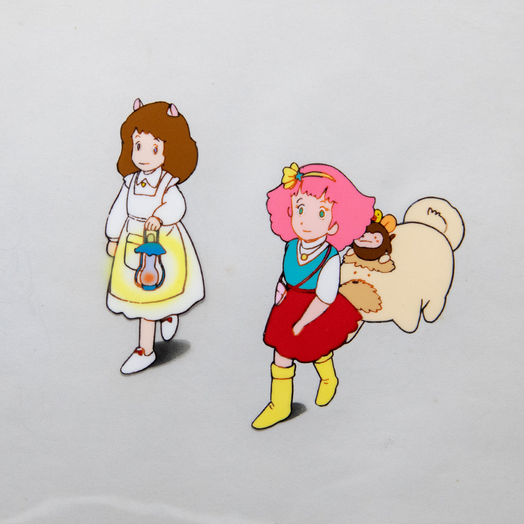 Magical Princess Minky Momo – Gigi Walking with Friends – original animation production artwork