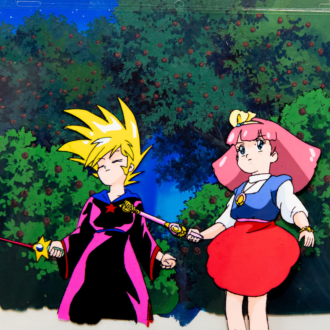 Magical Princess Minky Momo – Gigi with Wand and Magician – original animation production artwork