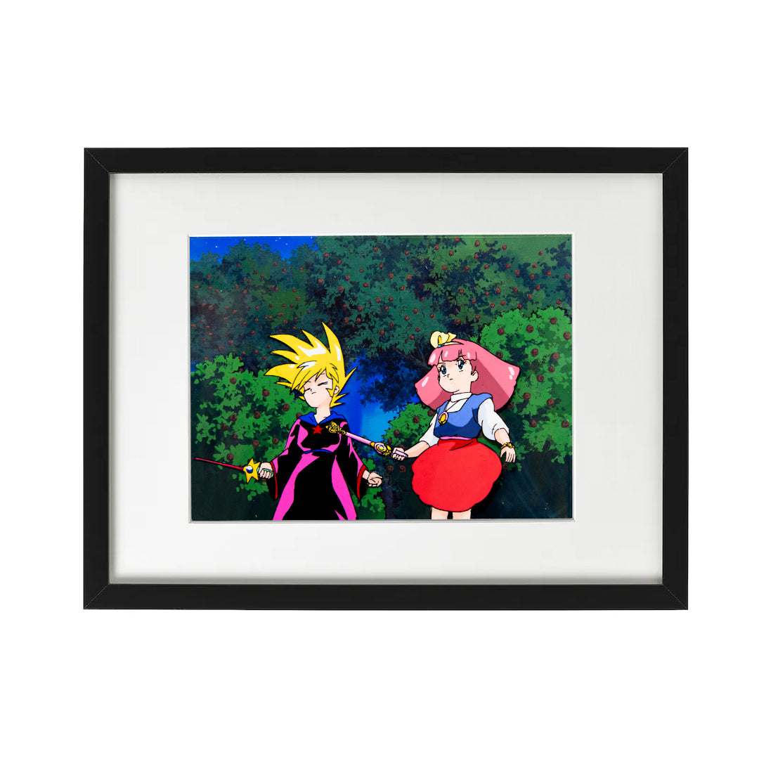 Magical Princess Minky Momo – Gigi with Wand and Magician – original animation production artwork – detail 3