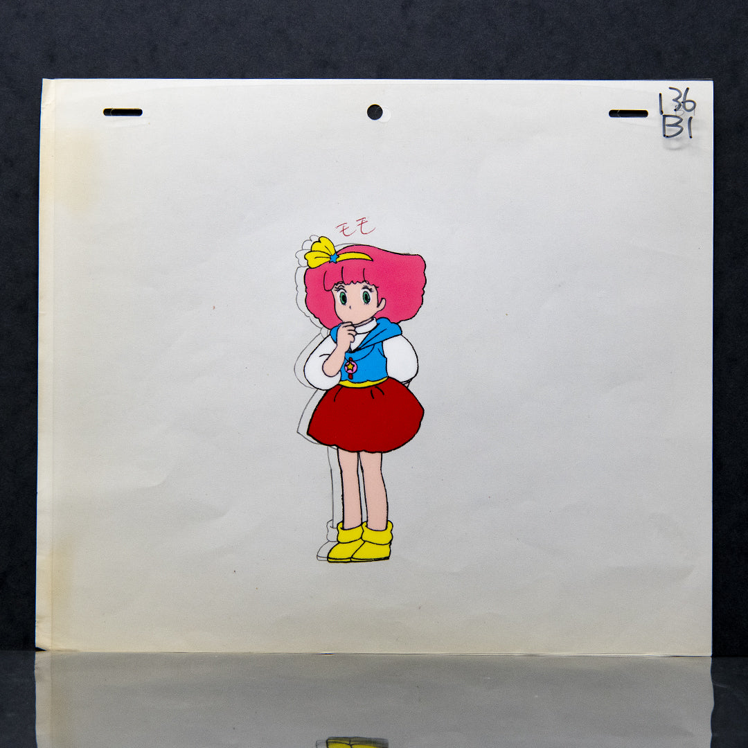 Magical Princess Minky Momo - Gigi wondering - Takeshi Shudo - Original Hand Painted Cel + Douga Stuck