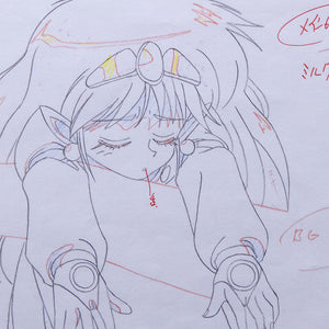 NG Knight Ramune & 40 - Princess Milk hanging- Original Production Cel + Douga Anime