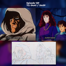 Load image into Gallery viewer, Fist of the North Star - Raoh, Leia and child - Original Animation Cel and douga with Original Background Ep 129 XL