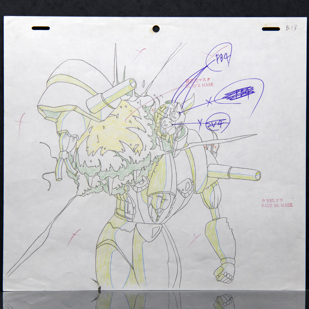 Super Bikkuriman – Mecha Explosion – original animation production artwork – detail 2