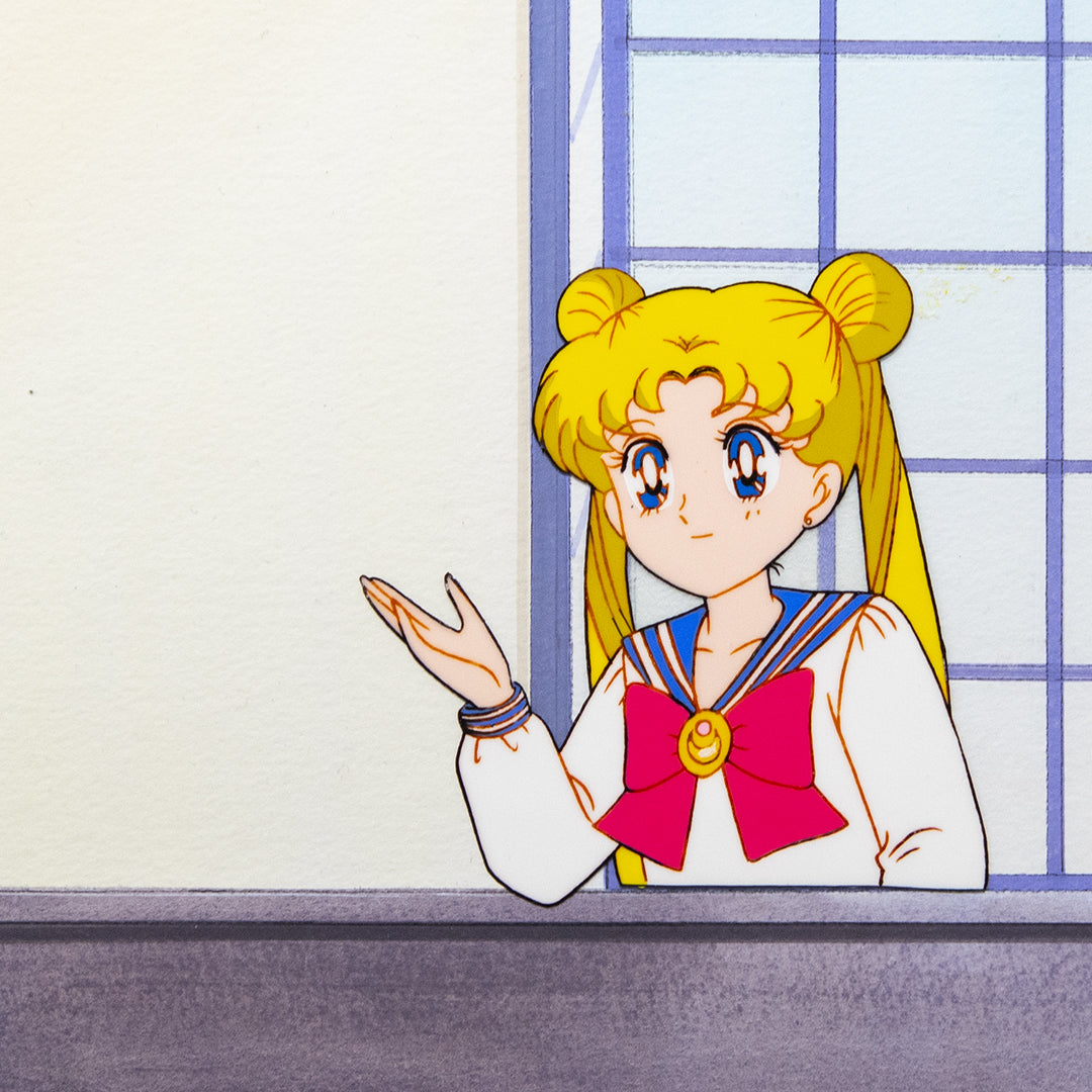 Sailor Moon - Usagi Tsukino Princess - Princess Serenity - Original Anime Production Cel + Douga and Background