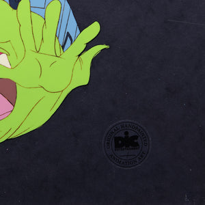 The Real Ghostbusters - Slimer - Original Production Cel Anime - on printed Background