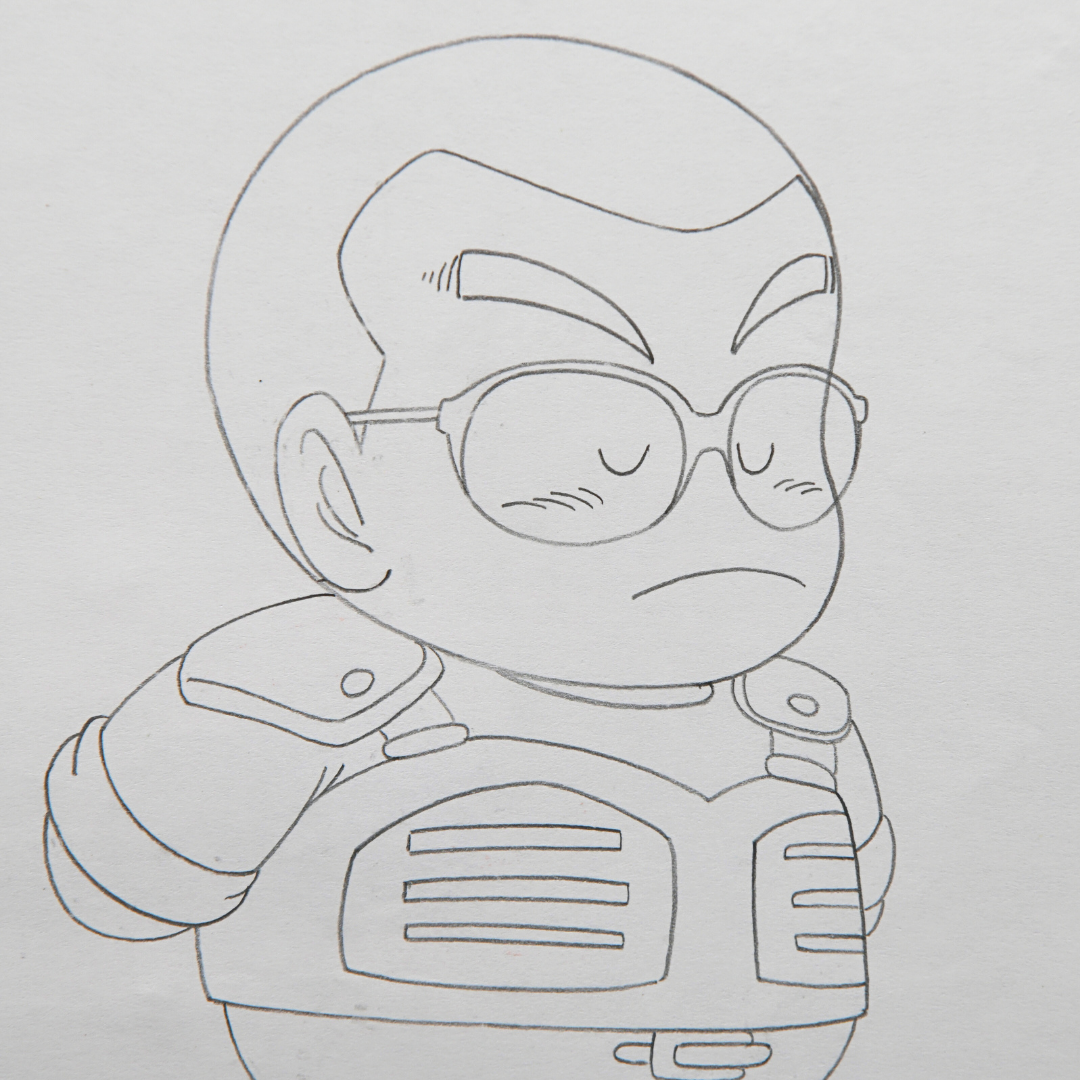 Close-up of the original Charmy Yamada douga from Dr. Slump