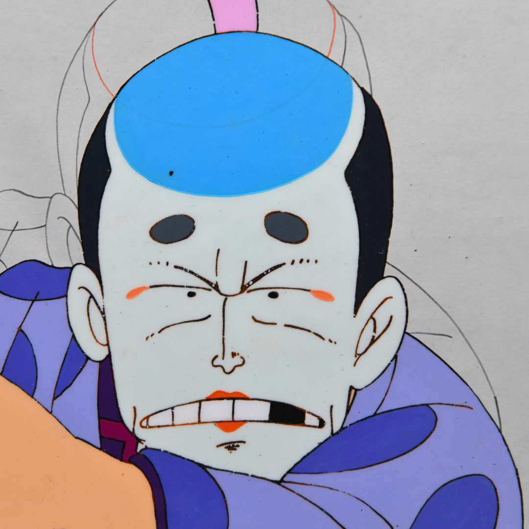 Dr. Mashirito close-up from an original Dr. Slump production cel