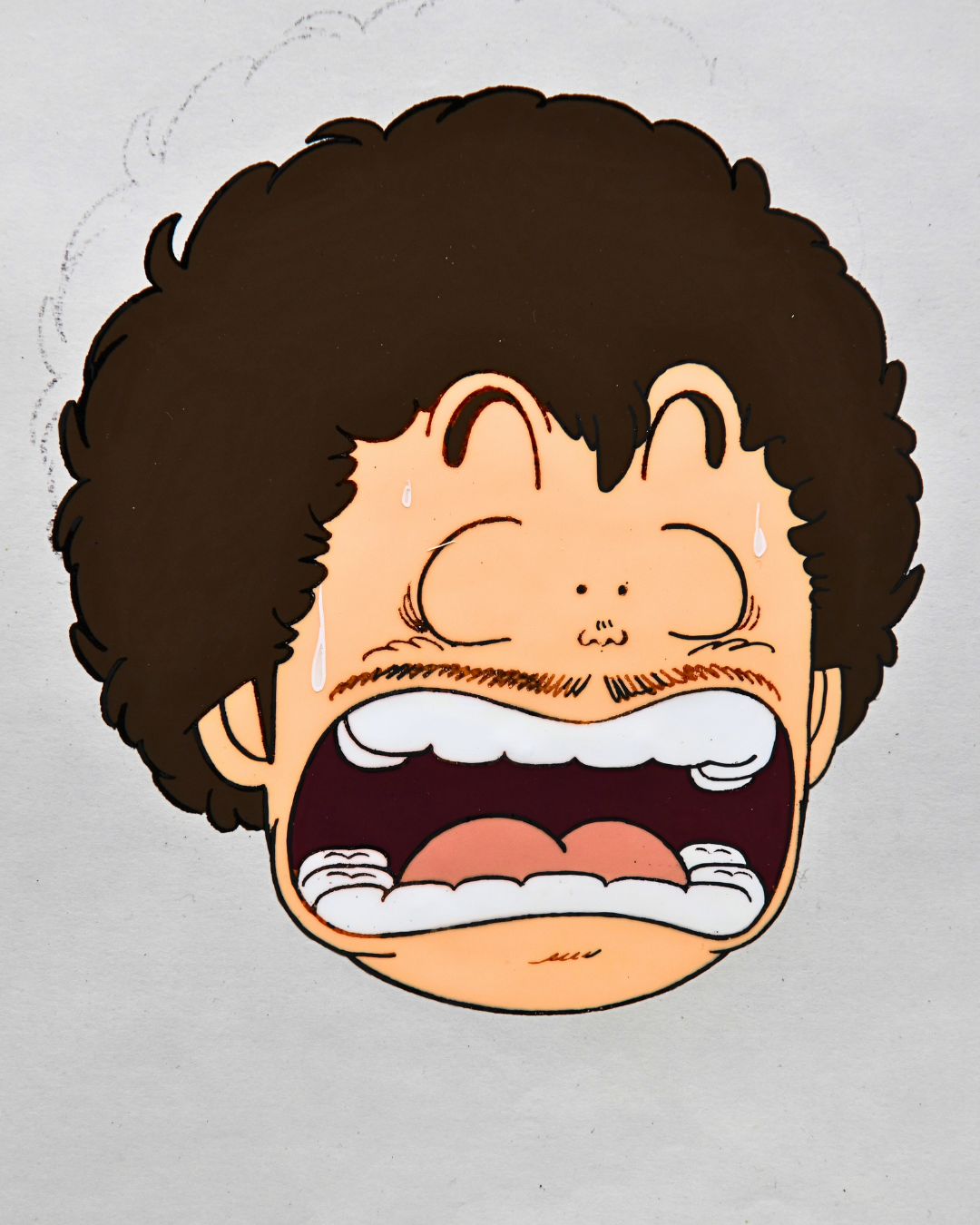 Close-up of Senbei Norimaki comic expression original Dr. Slump production cel