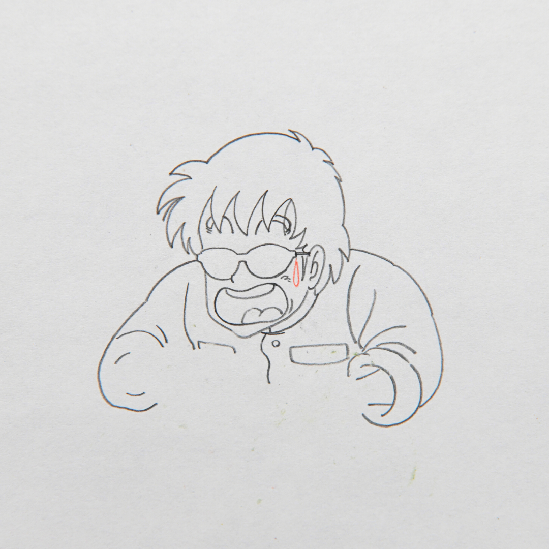 Close-up of Tsukutsun Tsun original Dr. Slump production drawing
