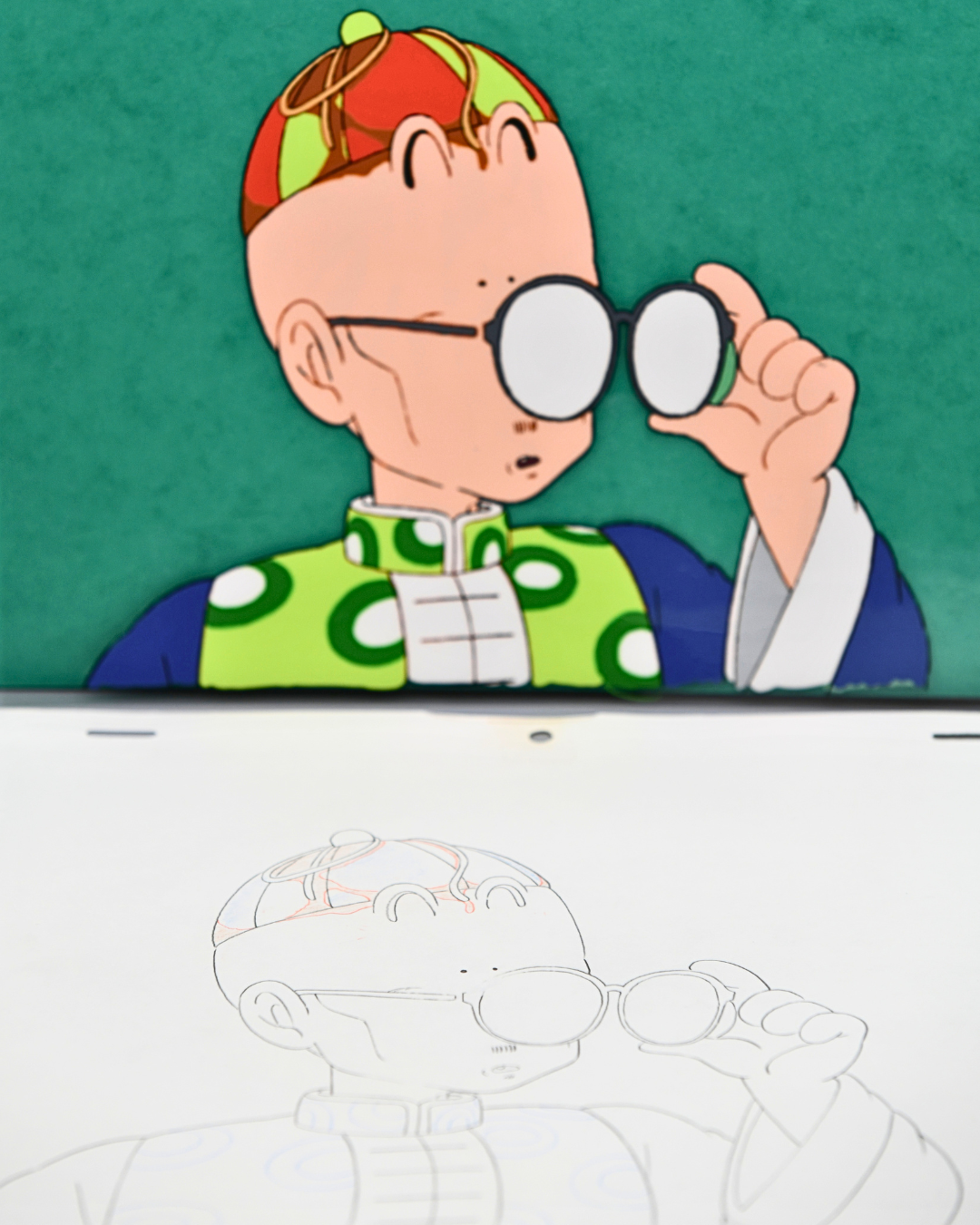 Tsuruten Tsun production cel and matching douga from Dr. Slump