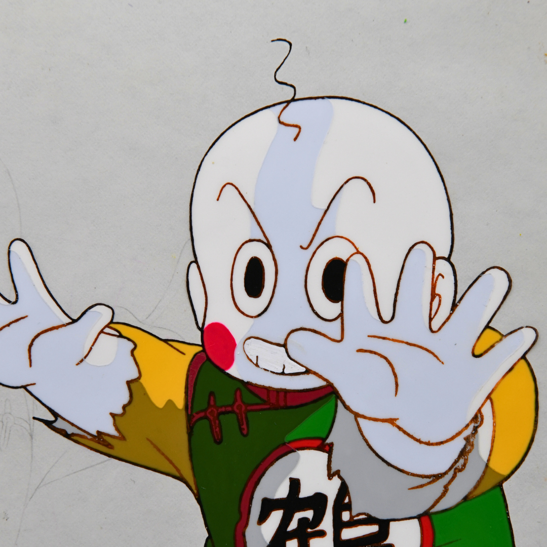 Close-up of Chiaotzu in original Dragon Ball Z production cel