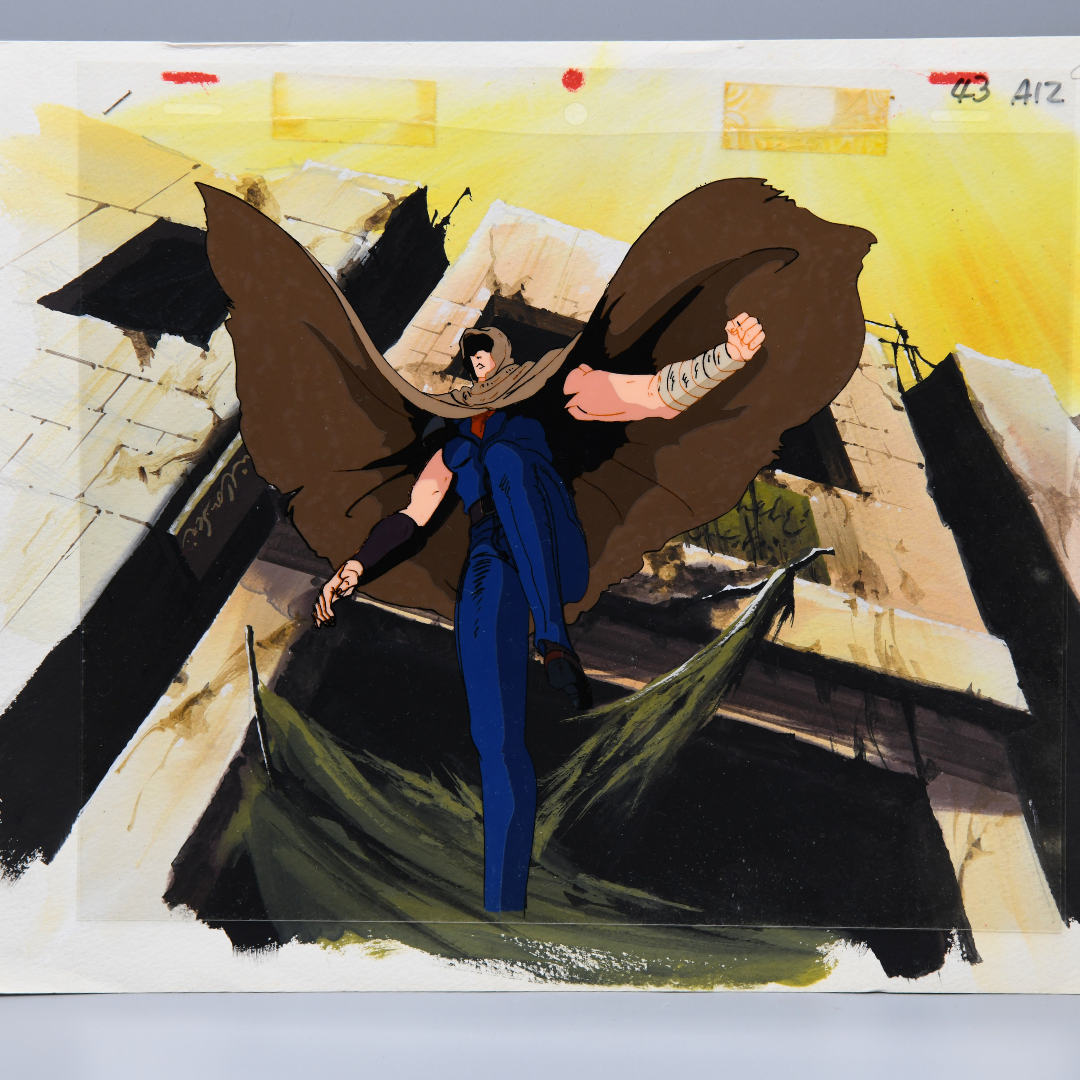 Fist of the North Star Kenshiro original production cel and original background – full composition close view