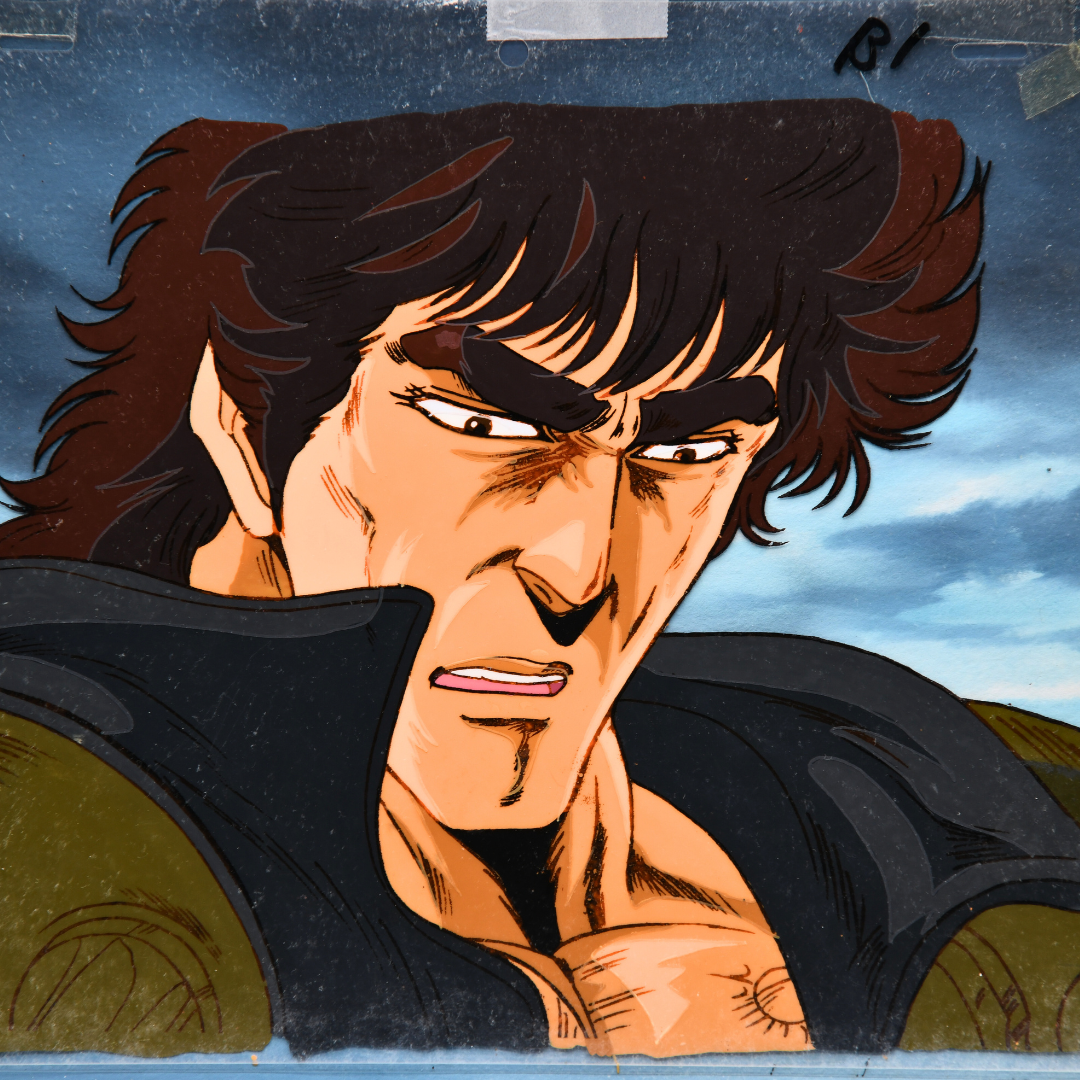 Fist of the North Star Kenshiro original production cel with original background – close composition