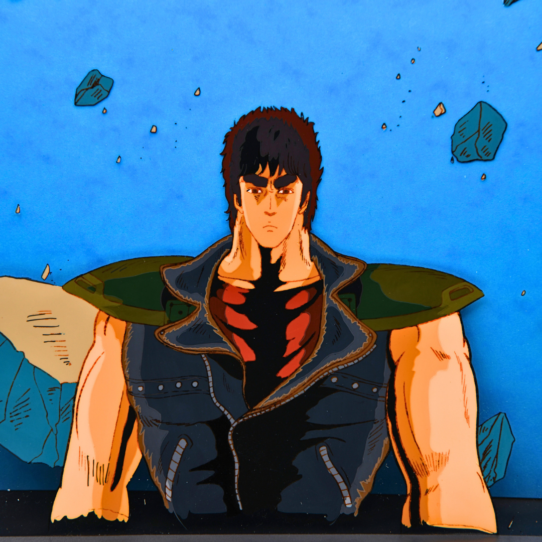 Kenshiro original production cel with matching douga, Fist of the North Star The Movie 1986