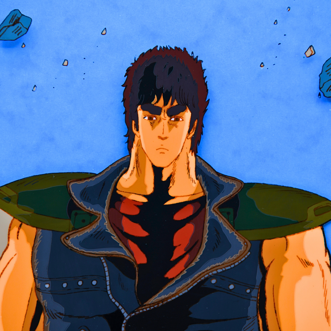 Kenshiro original production cel close-up from Fist of the North Star The Movie 1986