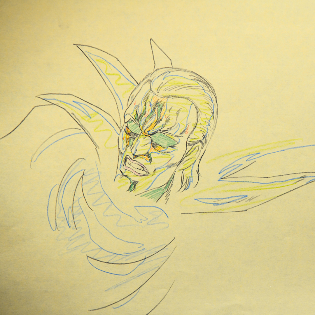 Jakoh original Masami Suda genga key animation drawing from Fist of the North Star 2, production artwork