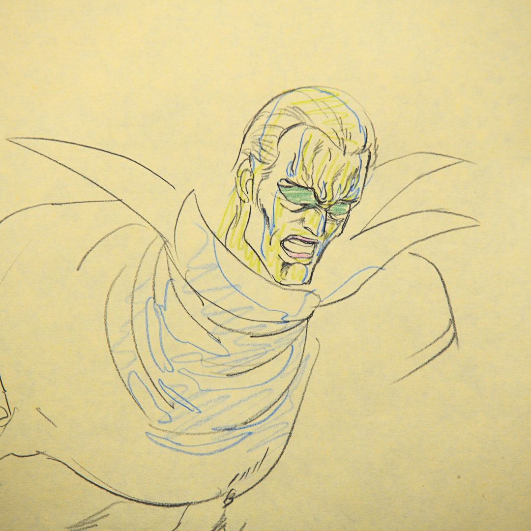 Jakoh original Masami Suda genga key animation drawing from Fist of the North Star 2, production artwork