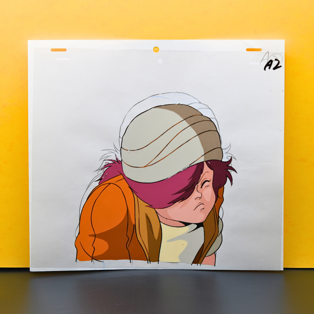 Full view of Bat original animation cel with attached douga from Fist of the North Star Hokuto no Ken