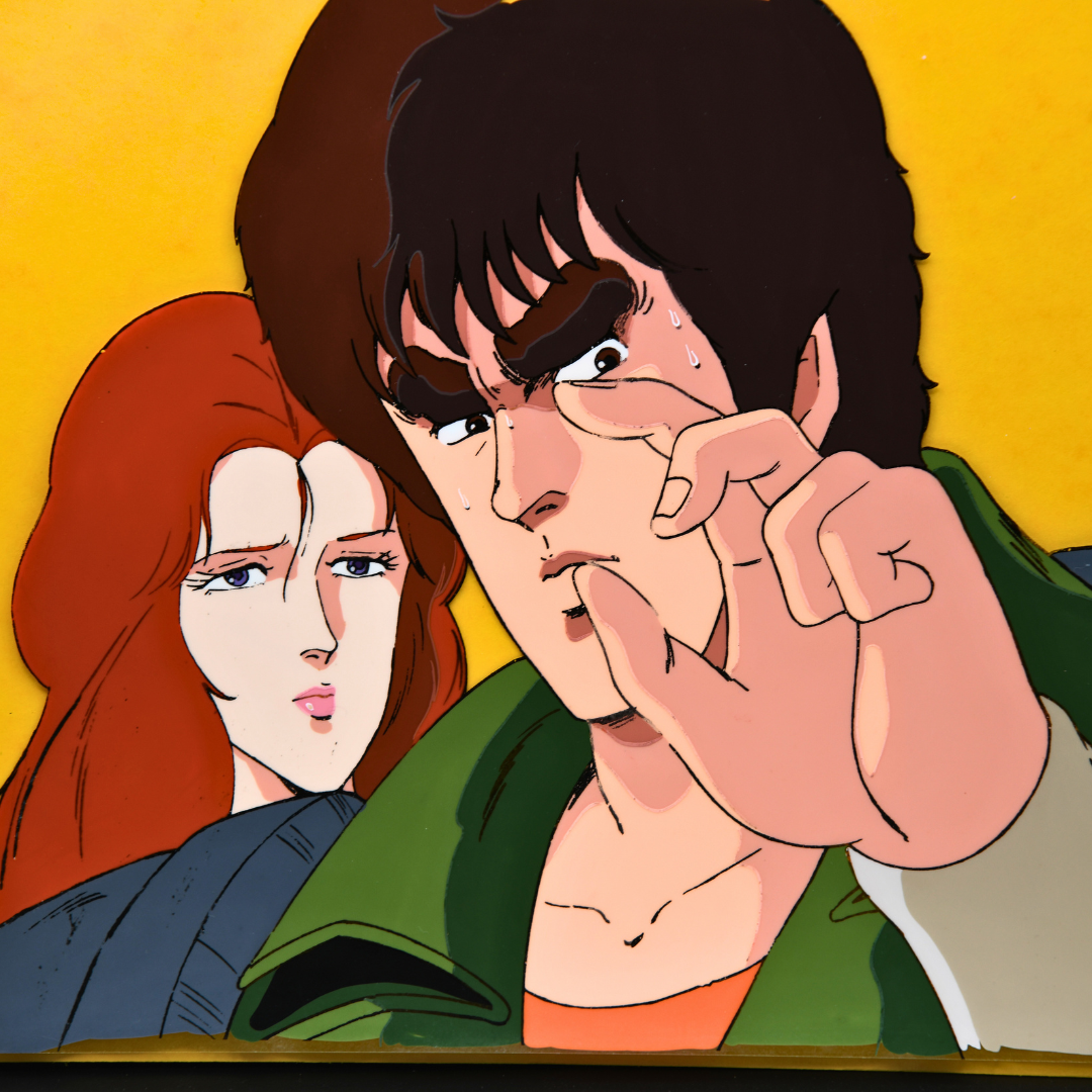 Kenshiro and Yuria original production cel from Fist of the North Star episode 5, sequence A14