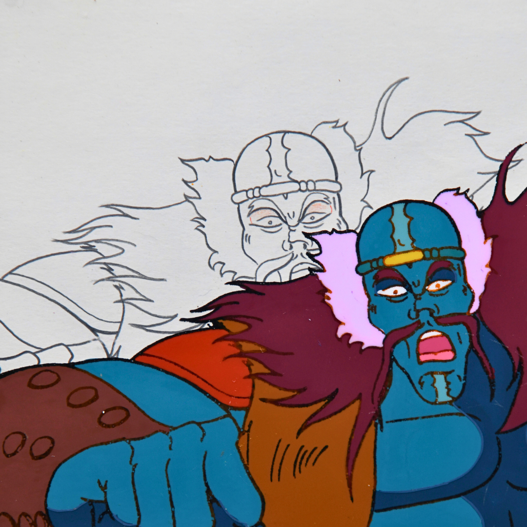 Layer detail from Kiba Daio Boss Fang original Fist of the North Star production cel