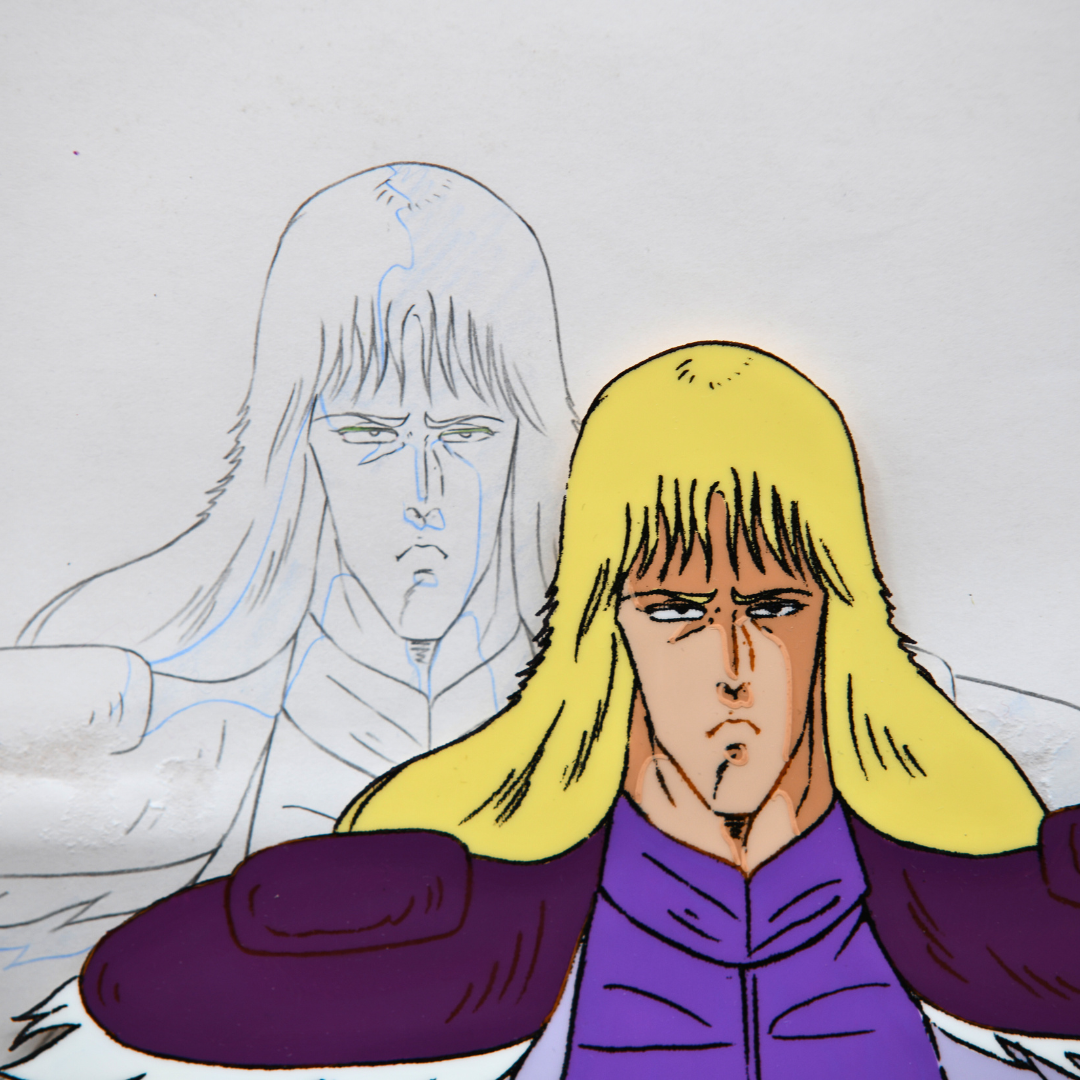 Detailed comparison of Shin original production cel and matching douga from Fist of the North Star