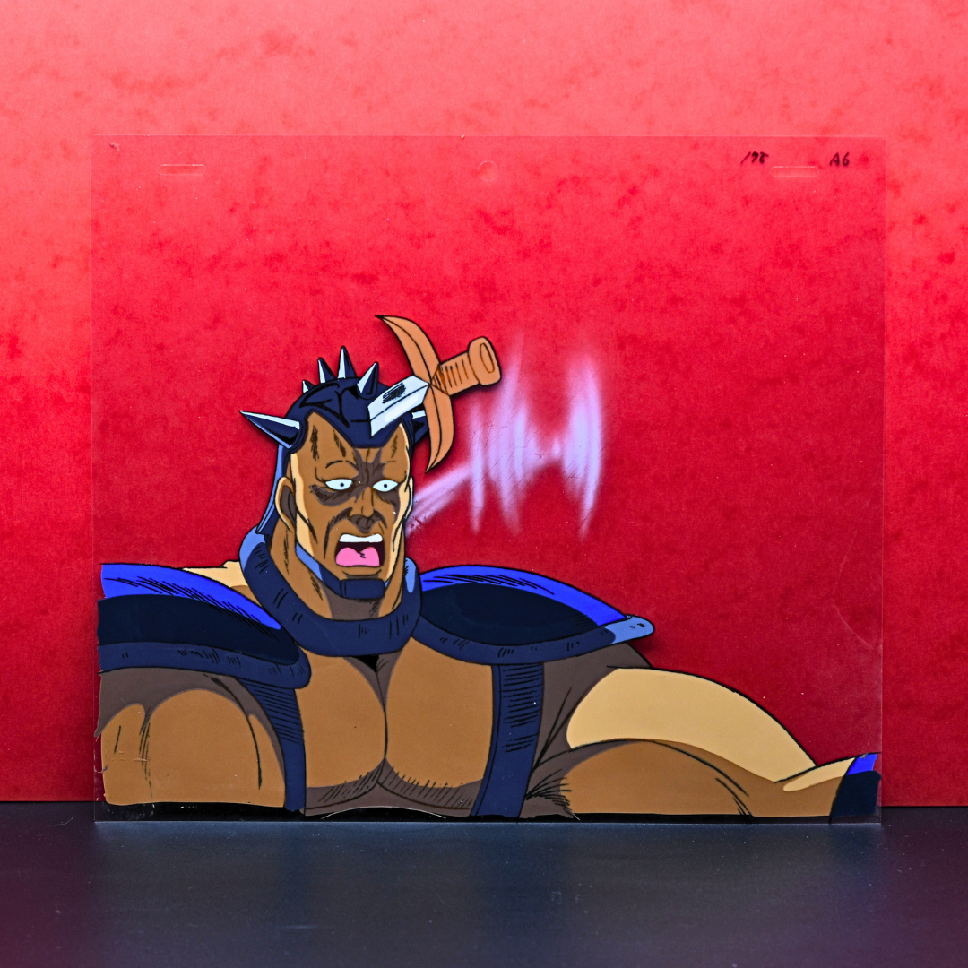 Armored warrior original production cel from Fist of the North Star Hokuto no Ken