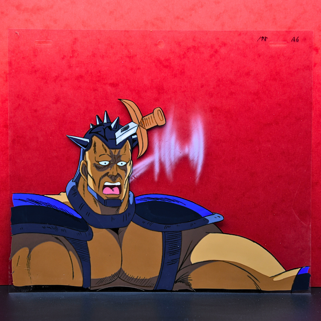Armored warrior original production cel full view from Fist of the North Star Hokuto no Ken