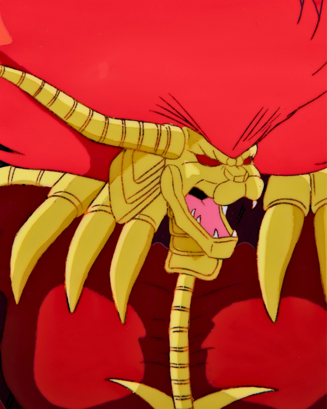 Bio Armor Liger roaring face close-up on original production cel