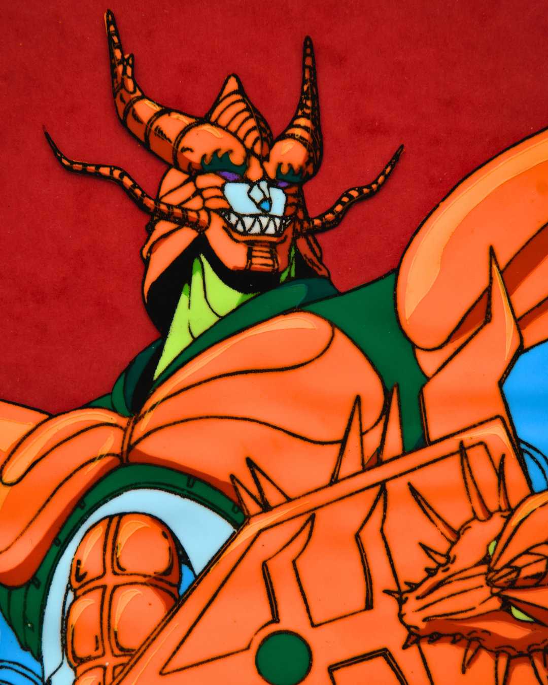 Majūō Dorga face close-up on original hand-painted cel