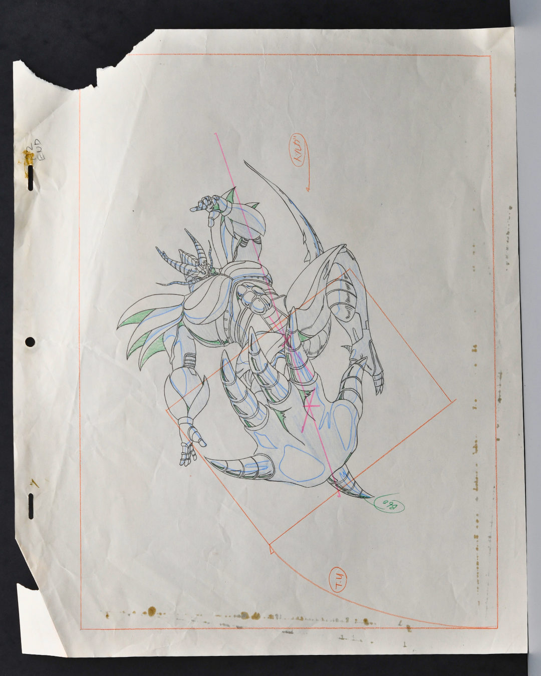 Jūshin Liger Dorga Monster A2 matching giant douga production drawing with camera instructions