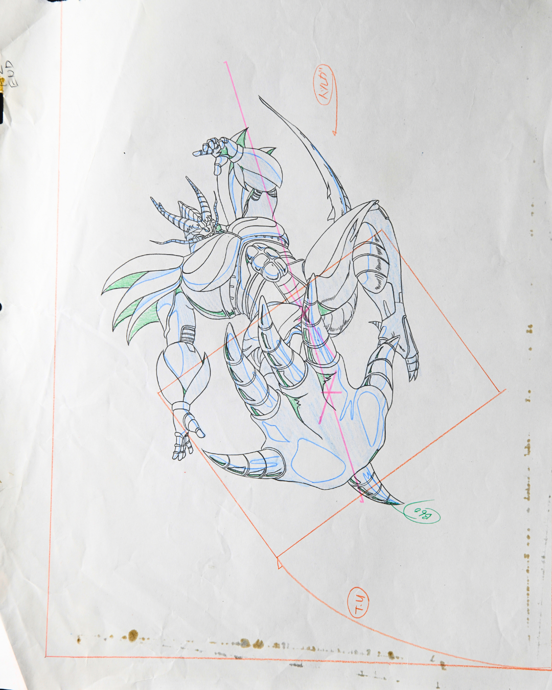 Detail of Jūshin Liger Dorga Monster A2 matching douga drawing