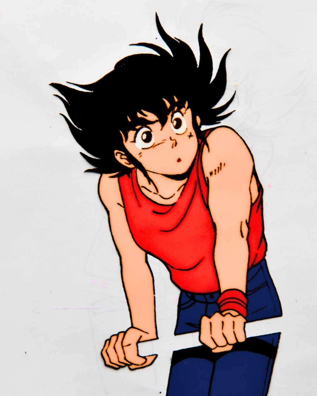 Close-up of Ken Taiga cel showing character design from Jūshin Liger