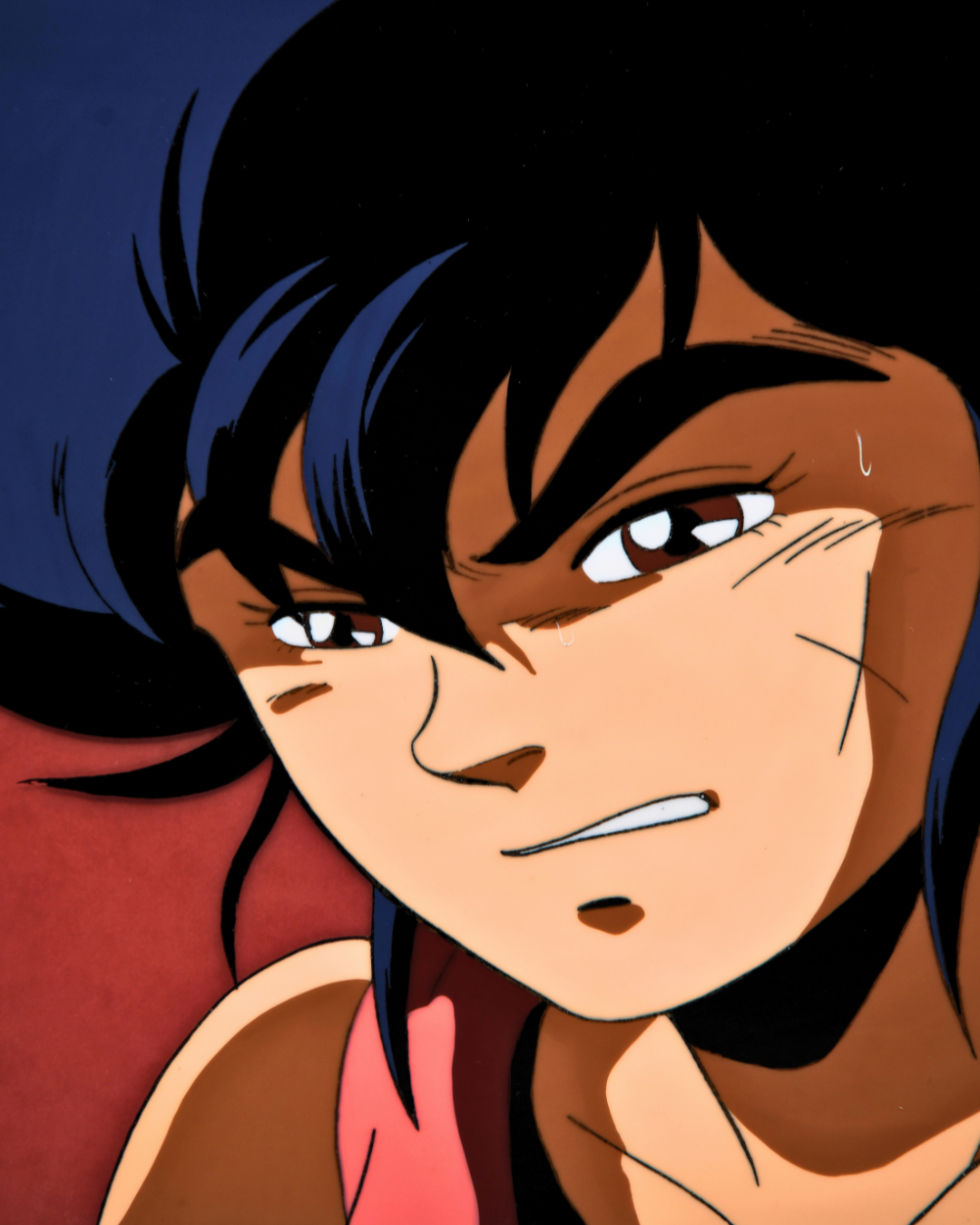 Ken Taiga face detail on original Jūshin Liger production cel