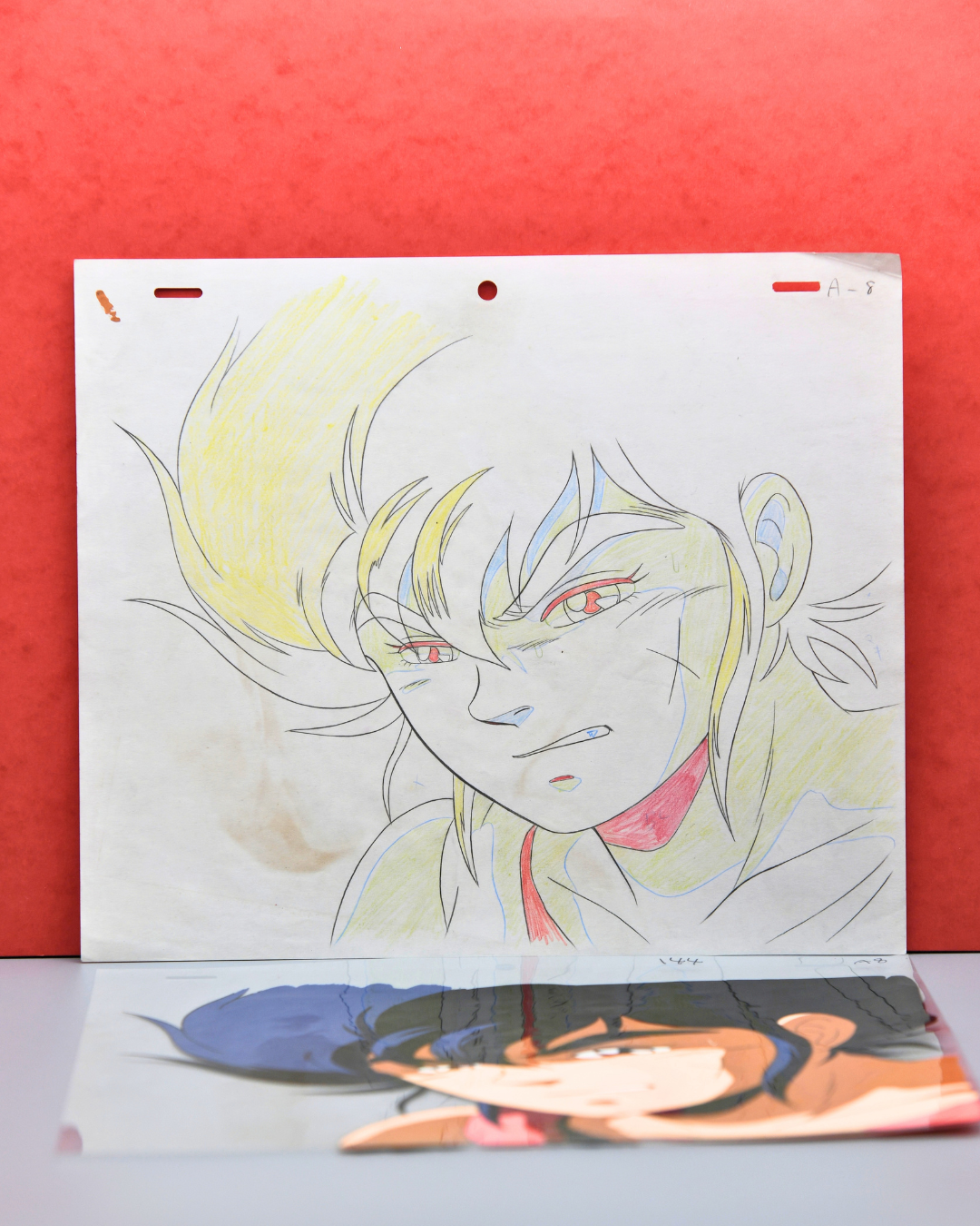 Ken Taiga intense close-up original production cel from Jūshin Liger