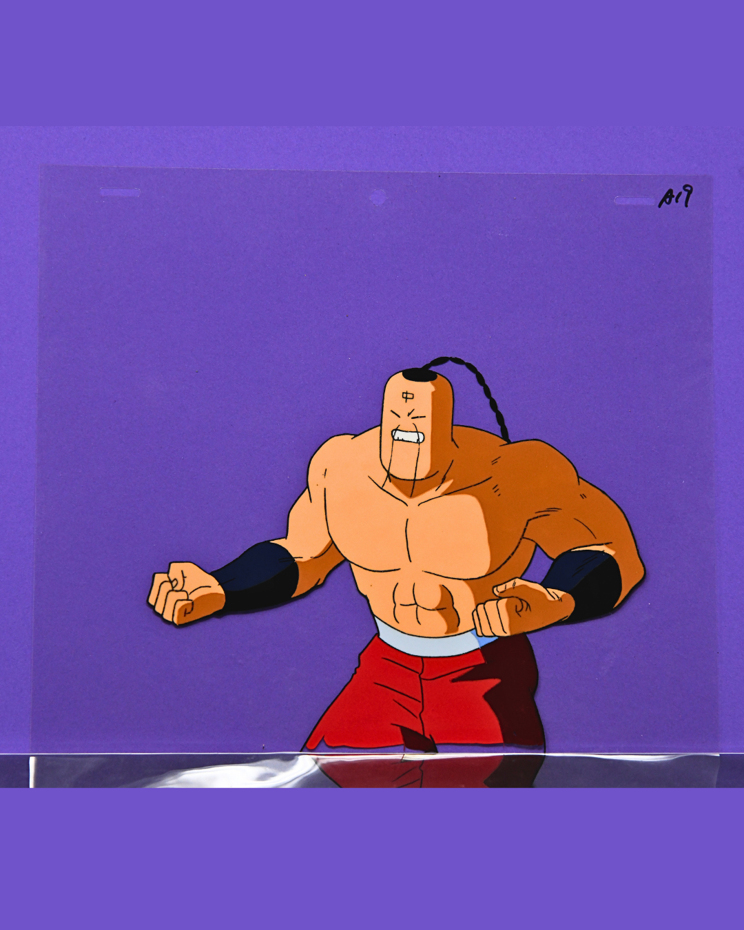 Ramenman original Kinnikuman production cel in fighting stance