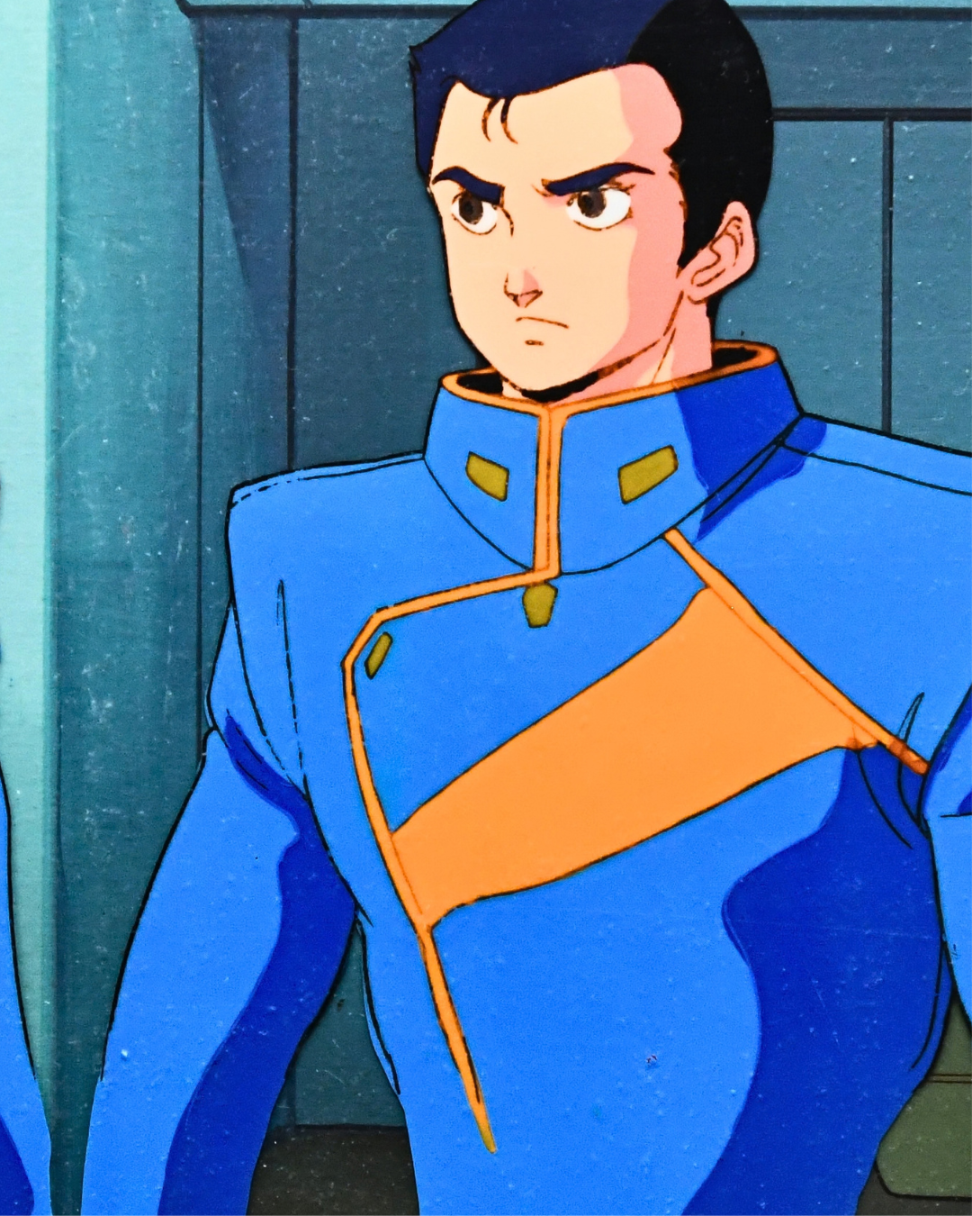 Metal Armor Dragonar panoramic cel, central character close-up