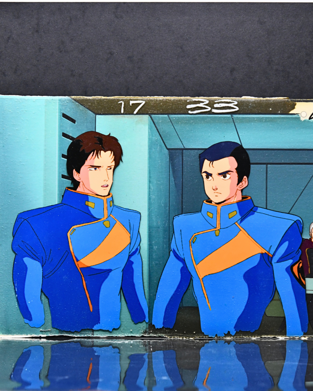 Metal Armor Dragonar panoramic production cel, left character detail