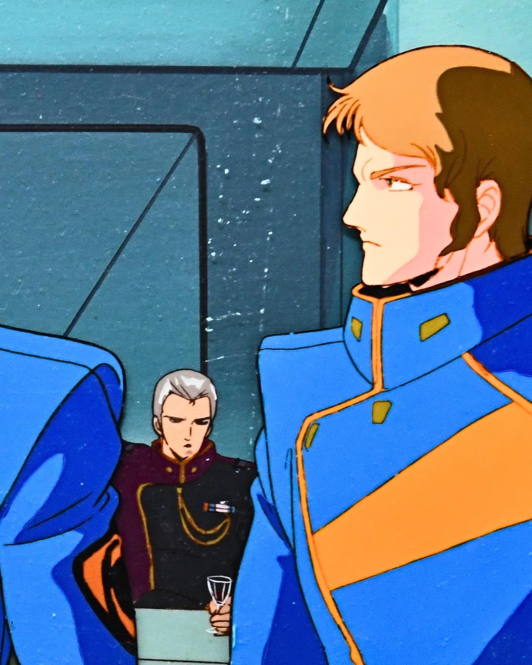 Metal Armor Dragonar panoramic cel, right character close-up
