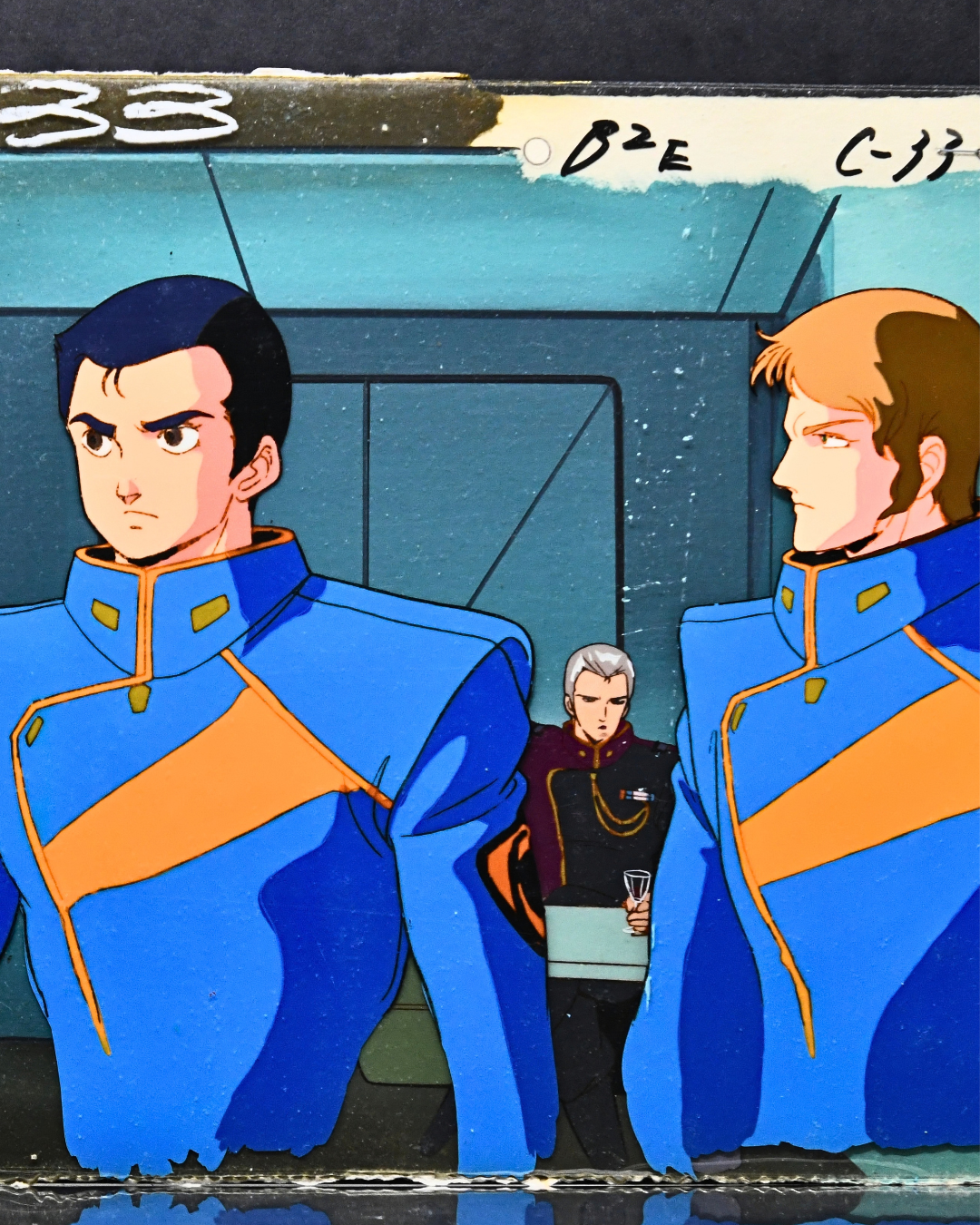 Metal Armor Dragonar panoramic production cel, right character detail