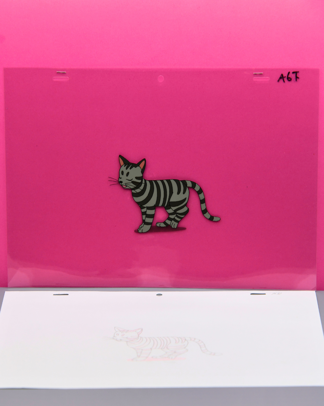 My Father’s Dragon 1997 Cat original production cel with matching douga, full view