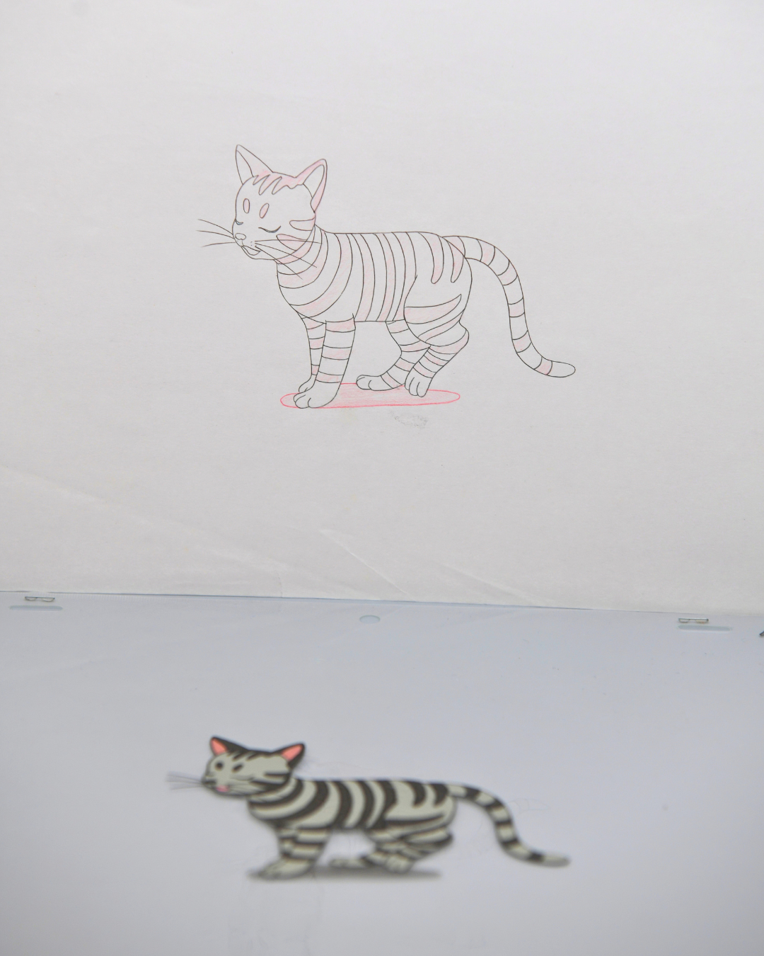 My Father’s Dragon 1997 Cat matching production douga, full drawing
