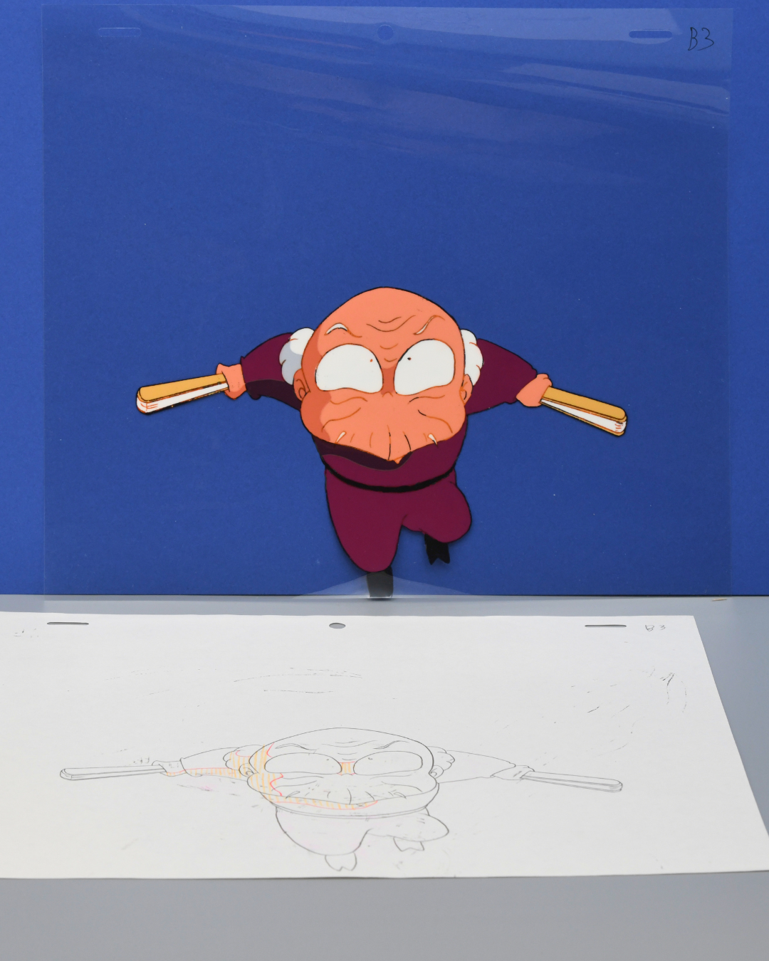 Ranma 1/2 Happosai original production cel with matching douga