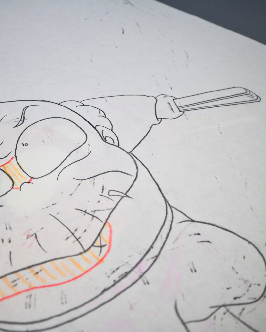 Ranma 1/2 Happosai production douga detail with color transfer