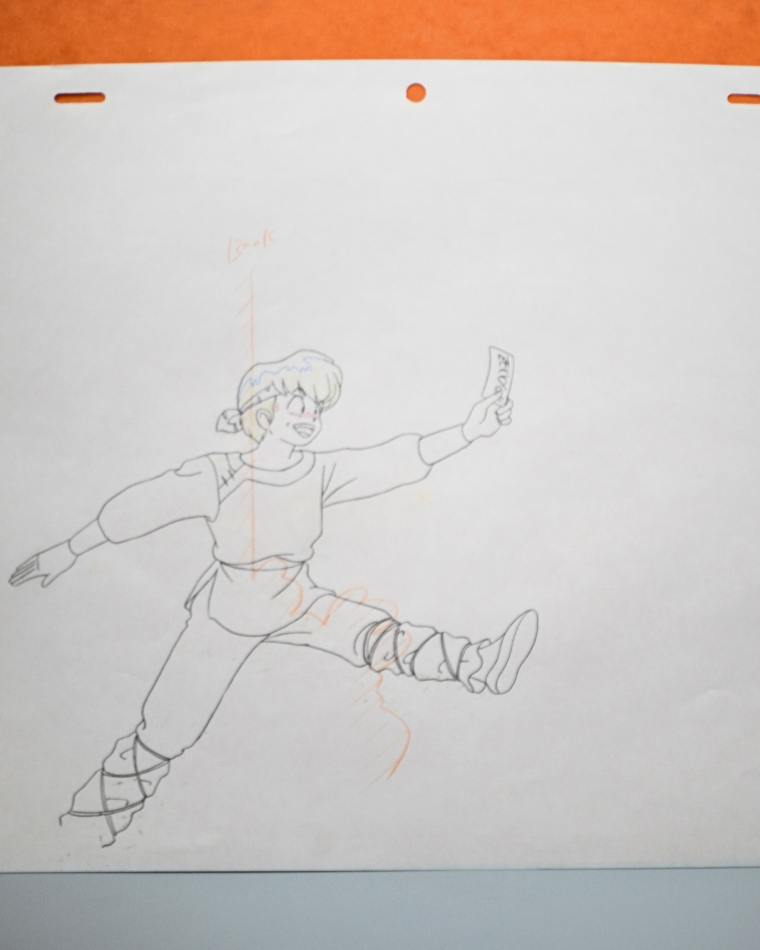 Matching production douga of Ryoga Hibiki from Ranma ½ holding a ticket