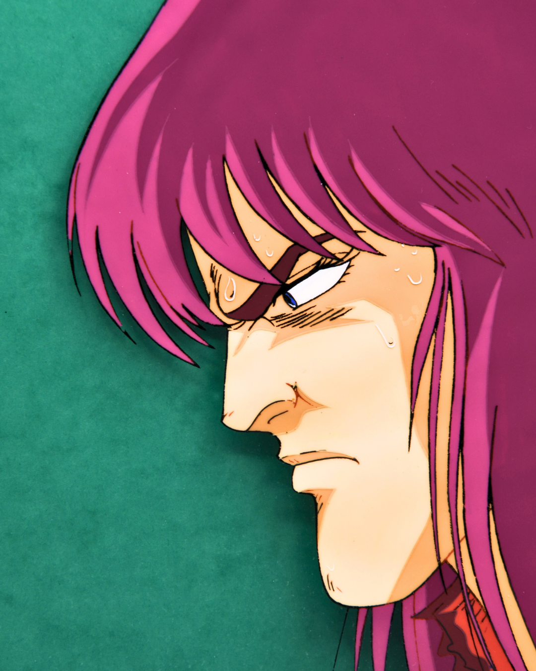 Hien intense profile close-up original production cel from Sakigake!! Otokojuku